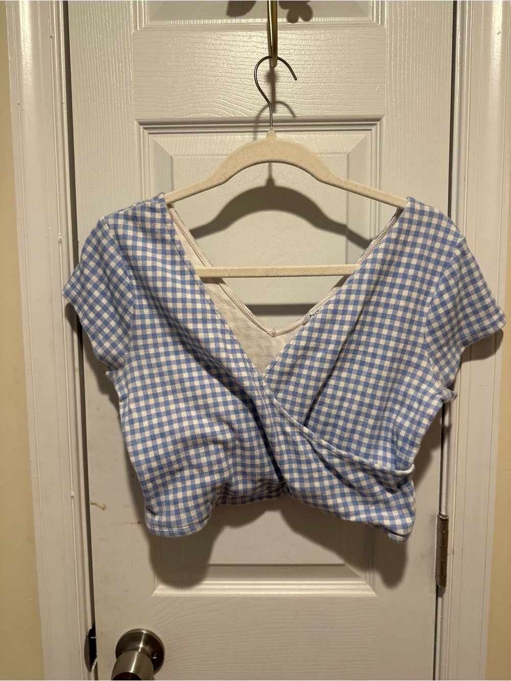 Arizona Jean Company Gray and White Gingham Crop Top